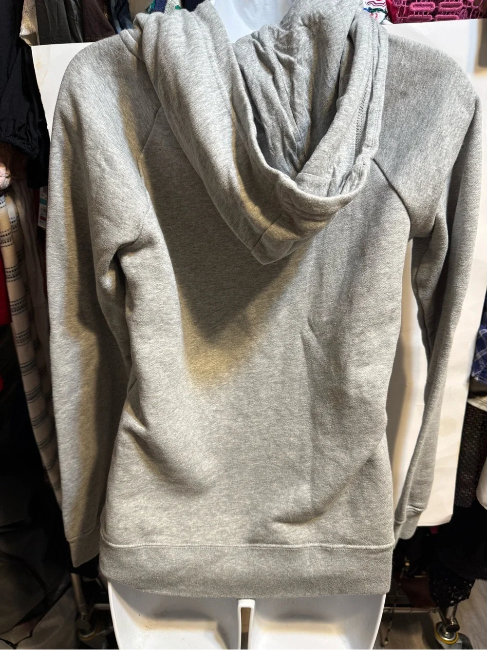Nike Women’s Light Gray Pullover Hoodie with White Logo - Picture 2 of 5